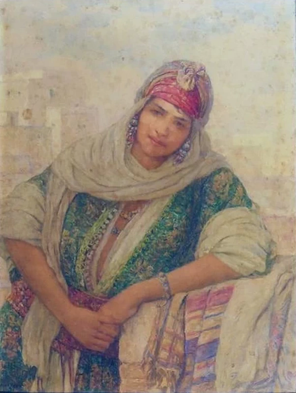 Donna marocchina su una terrazza